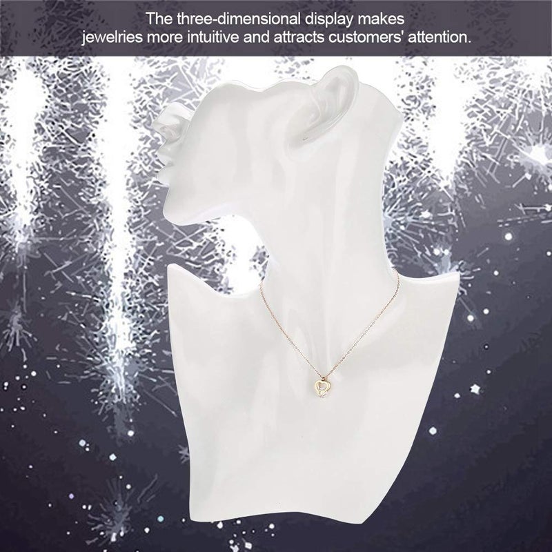 woobles Boutique Necklace Jewelry Display Bust, Jewelry Display Retail Necklace Mannequin Stand, for Necklace Earring Choker Pendant Locket (White) - Image 4